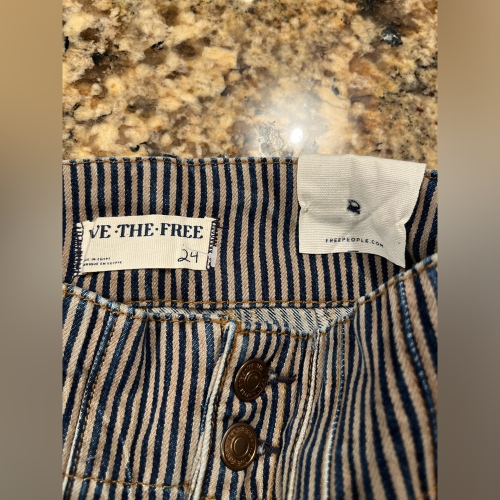NWT Free People Jayde High Rise Flare Railroad Pants - Picture 12 of 15
